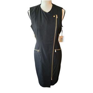 Calvin Klein Black Dress with Gold Accents